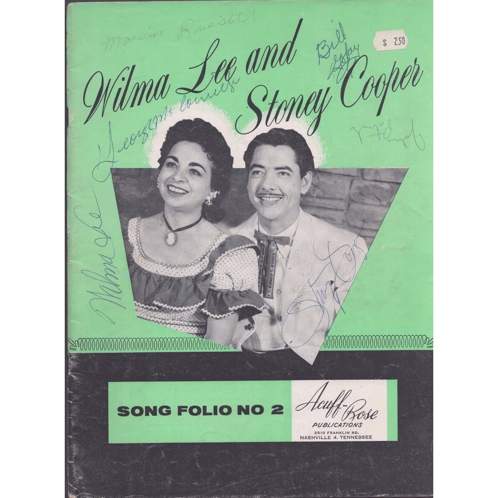 Signed Wilma Lee & Stoney Cooper Song Folio No 2 Acuff-Rose Vintage Sheet Music